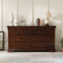 French Hardwood Mahogany Stained Large Wide 3 over 4 Chest of Drawers