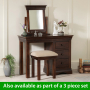 French Hardwood Mahogany Stained Dressing Table & Mirror Set