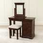 French Hardwood Mahogany Stained dressing table stool and mirror set 