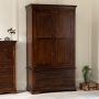 French Hardwood Mahogany Stained 2 Door 2 Drawer Double Wardrobe