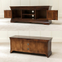 French Hardwood Mahogany Stained TV Unit - Up to 60" TV Size