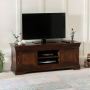 French Hardwood Mahogany Stained TV Unit - Up to 60" TV Size