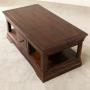 French Hardwood Mahogany Stained 1 Drawer Coffee Table