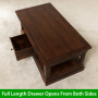 French Hardwood Mahogany Stained 1 Drawer Coffee Table