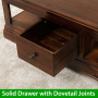 French Hardwood Mahogany Stained 1 Drawer Coffee Table