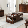 French Hardwood Mahogany Stained 1 Drawer Coffee Table