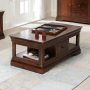 French Hardwood Mahogany Stained 1 Drawer Coffee Table