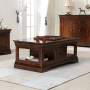 French Hardwood Mahogany Stained 1 Drawer Coffee Table