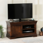 French Hardwood Mahogany Stained Small TV Unit - Up to 48" TV Size