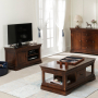 French Hardwood Mahogany Stained Small TV Unit - Up to 48" TV Size