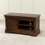 French Hardwood Mahogany Stained Small TV Unit - Up to 48" TV Size