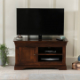 French Hardwood Mahogany Stained Small TV Unit - Up to 48" TV Size