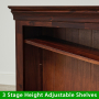 French Hardwood Mahogany Stained Wide Low Bookcase