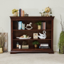 French Hardwood Mahogany Stained Wide Low Bookcase