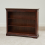 French Hardwood Mahogany Stained Wide Low Bookcase