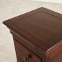 French Hardwood Mahogany Stained 2 Drawer Slim Bedside Table