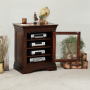 French Hardwood Mahogany Stained Glazed Hi-Fi Media Unit Cabinet