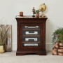 French Hardwood Mahogany Stained Glazed Hi-Fi Media Unit Cabinet