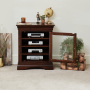 French Hardwood Mahogany Stained Glazed Hi-Fi Media Unit Cabinet