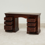 French Hardwood Mahogany Stained Twin Pedestal Desk