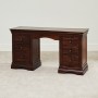 French Hardwood Mahogany Stained Twin Pedestal Desk