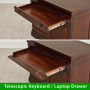 French Hardwood Mahogany Stained Hideaway Computer Desk