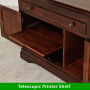 French Hardwood Mahogany Stained Hideaway Computer Desk