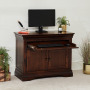 French Hardwood Mahogany Stained Hideaway Computer Desk