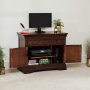 French Hardwood Mahogany Stained Hideaway Computer Desk