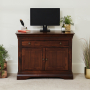 French Hardwood Mahogany Stained Hideaway Computer Desk