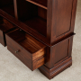 French Hardwood Mahogany Stained Grand Library Bookcase with 3 Drawers