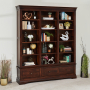 French Hardwood Mahogany Stained Grand Library Bookcase with 3 Drawers