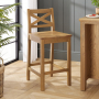 Cotswold Rustic Smoked Oak Cross Back Bar Stool