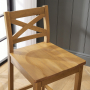 Cotswold Rustic Smoked Oak Cross Back Bar Stool