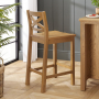 Cotswold Rustic Smoked Oak Cross Back Bar Stool