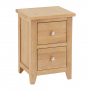 Cheshire Weathered Limed Oak Slim 2 Drawer Bedside Table