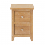 Cheshire Weathered Limed Oak Slim 2 Drawer Bedside Table