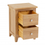 Cheshire Weathered Limed Oak Slim 2 Drawer Bedside Table