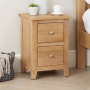 Cheshire Weathered Limed Oak Slim 2 Drawer Bedside Table