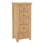 Cheshire Weathered Limed Oak 5 Drawer Tallboy Chest