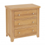 Cheshire Weathered Limed Oak 3 Drawer Compact Chest