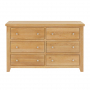 Cheshire Weathered Limed Oak Large Wide 6 Drawer Chest