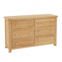 Cheshire Weathered Limed Oak Large Wide 6 Drawer Chest