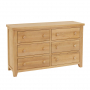 Cheshire Weathered Limed Oak Large Wide 6 Drawer Chest