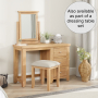 Cheshire Weathered Limed Oak Stool with Natural Fabric Seat Pad