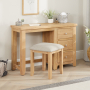 Cheshire Weathered Limed Oak Pedestal Dressing Table Set with Stool