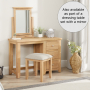 Cheshire Weathered Limed Oak Pedestal Dressing Table Set with Stool