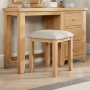 Cheshire Weathered Limed Oak Stool with Natural Fabric Seat Pad