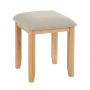 Cheshire Weathered Limed Oak Stool with Natural Fabric Seat Pad