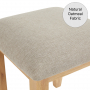 Cheshire Weathered Limed Oak Stool with Natural Fabric Seat Pad